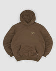 Good Things Take Time Back Print Hood - Choc