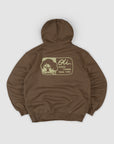 Good Things Take Time Back Print Hood - Choc