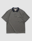 Heavy Stripe Polo - Navy