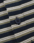 Heavy Stripe Polo - Navy