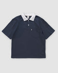 Contrast Cotton Polo - Navy