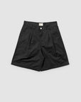 Pleated Cotton Short - Black