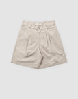Pleated Cotton Short - Limestone