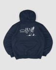 Work Life Balance Back Print Hood - Navy