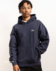 Embroidered Signature Hood - Navy