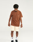 *IMPERFECT* Contrast Pocket T - Chocolate