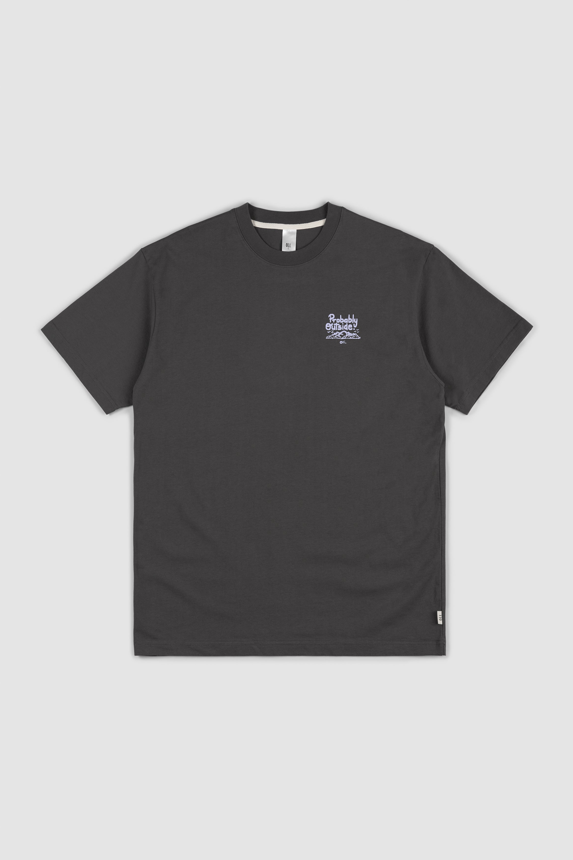 Probably Outside Back Print T - Coal