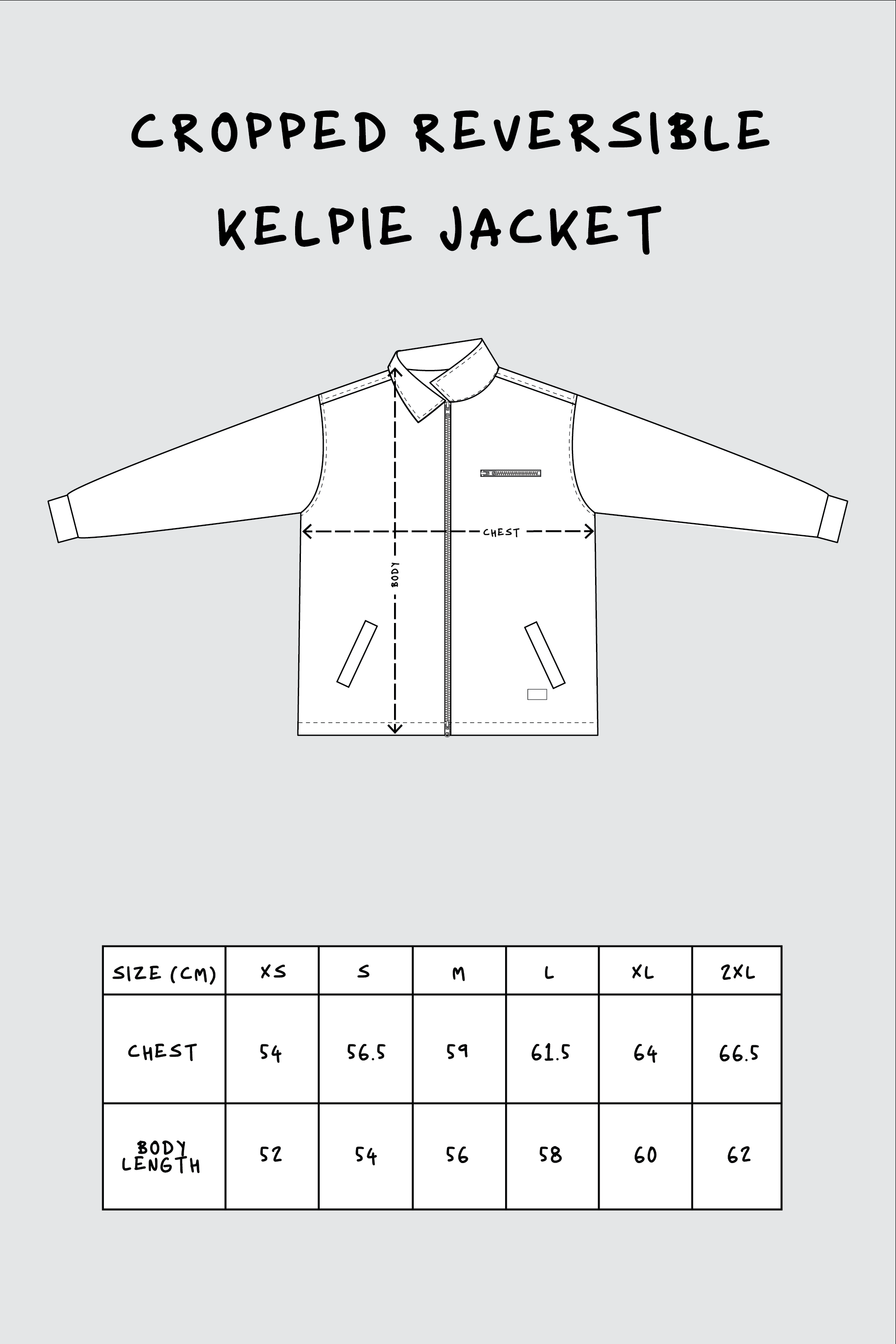 Cropped Reversible Kelpie Jacket - Black/Stone