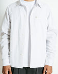 Pinstripe Long Sleeve Button Up - White