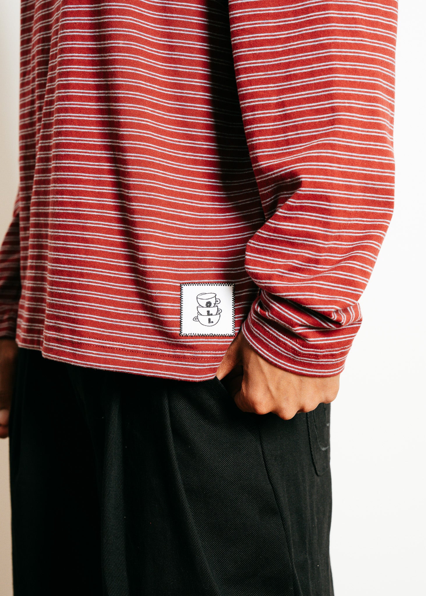 Phoebie Stripe Long Sleeve T - Red