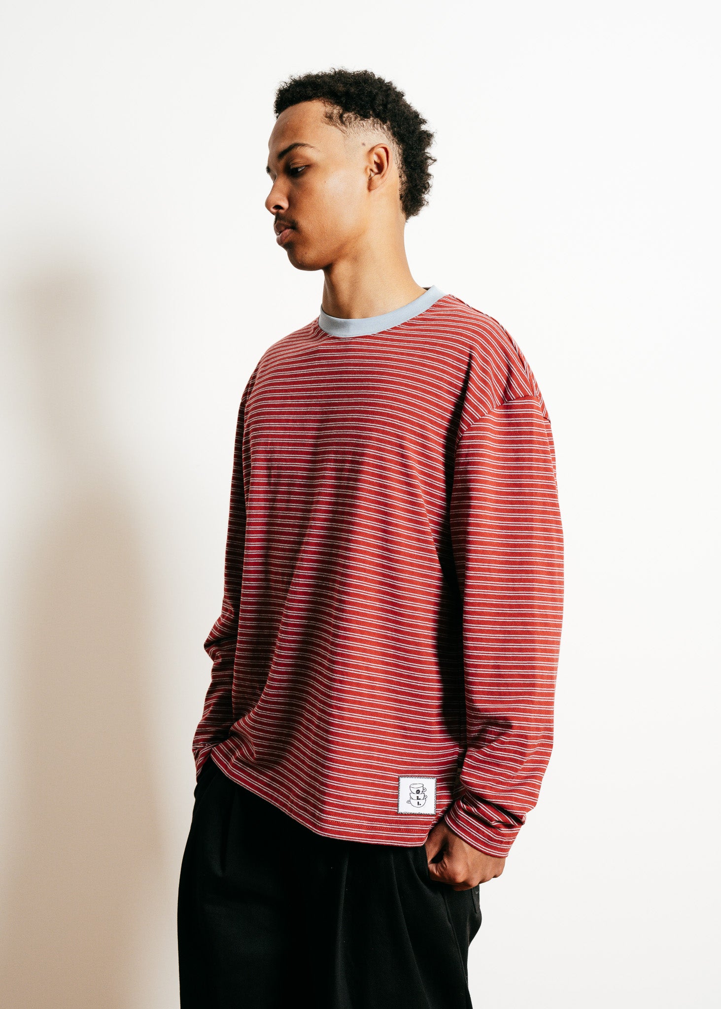 Phoebie Stripe Long Sleeve T - Red