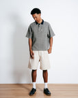 Textured Cotton Polo - Moss
