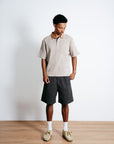 Textured Cotton Polo - Wheat