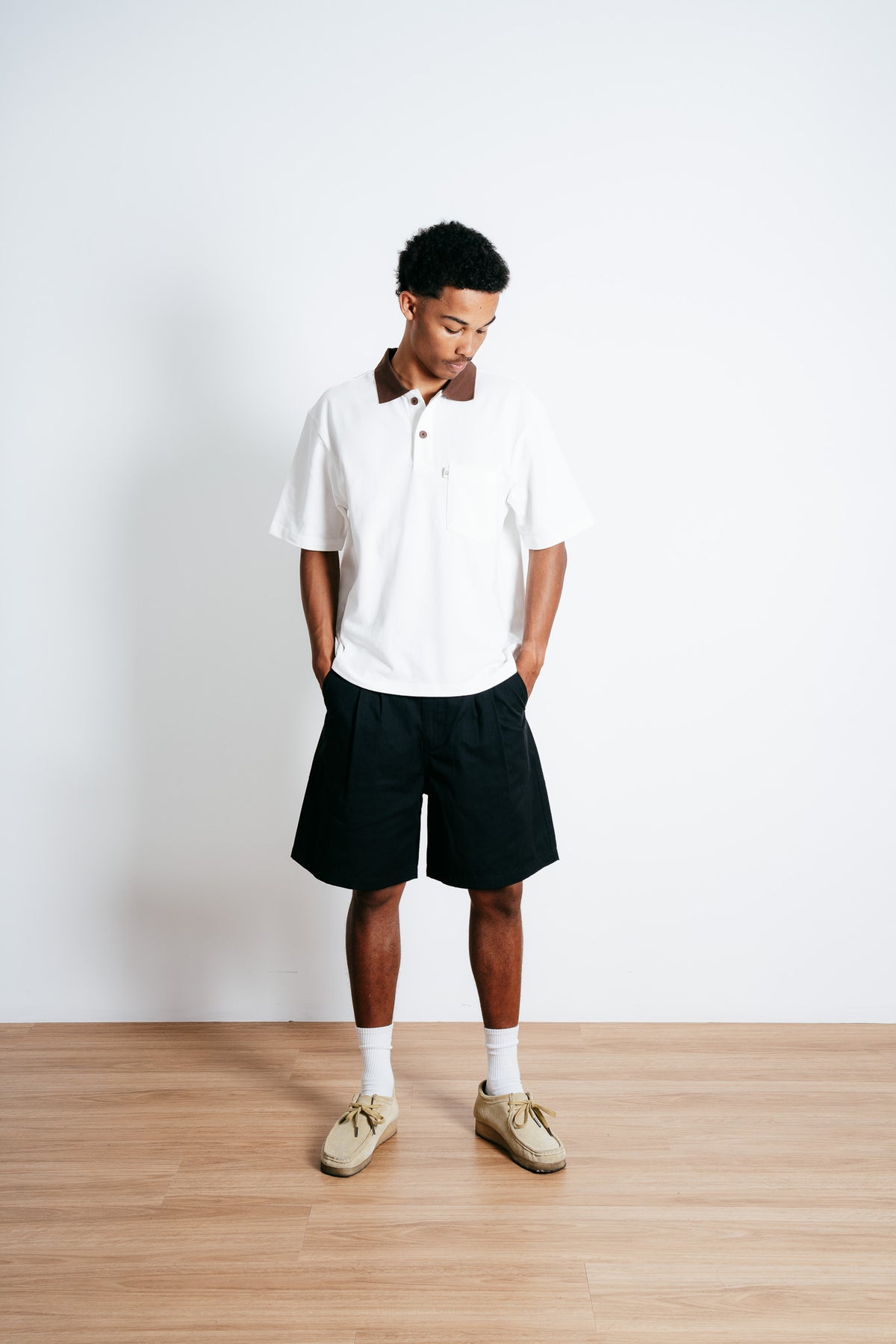 Contrast Cotton Polo - Bone
