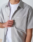 Script Button Up - Grey