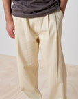 Pleated Pant - Cream Cotton