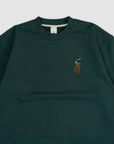 Embroidered Golf Bag Pullover - Forest Green