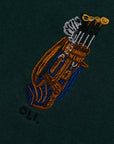 Embroidered Golf Bag Pullover - Forest Green