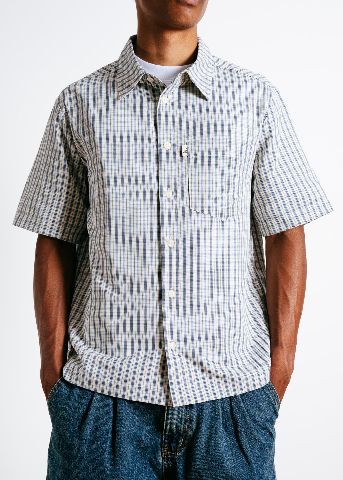 Plaid Button Up - Sky