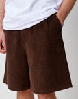 Pleated Short - Choc Cord