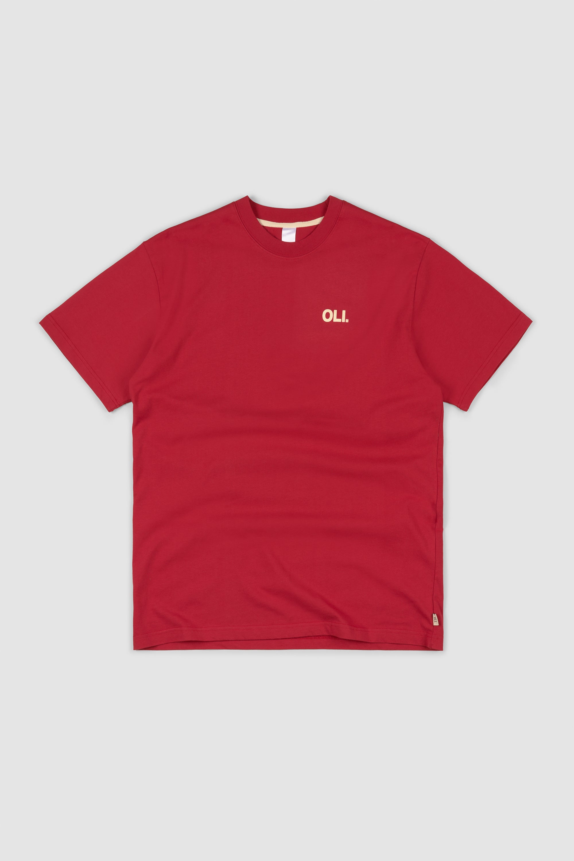 Emblem Back Print T - Cherry