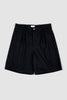 Pleated Cotton Short - Black