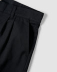 Pleated Cotton Short - Black