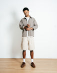 Pinstripe Long Sleeve Button Up - Mushroom