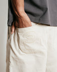 Pleated Cotton Short - Limestone