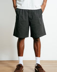 Pleated Cotton Short - Coal