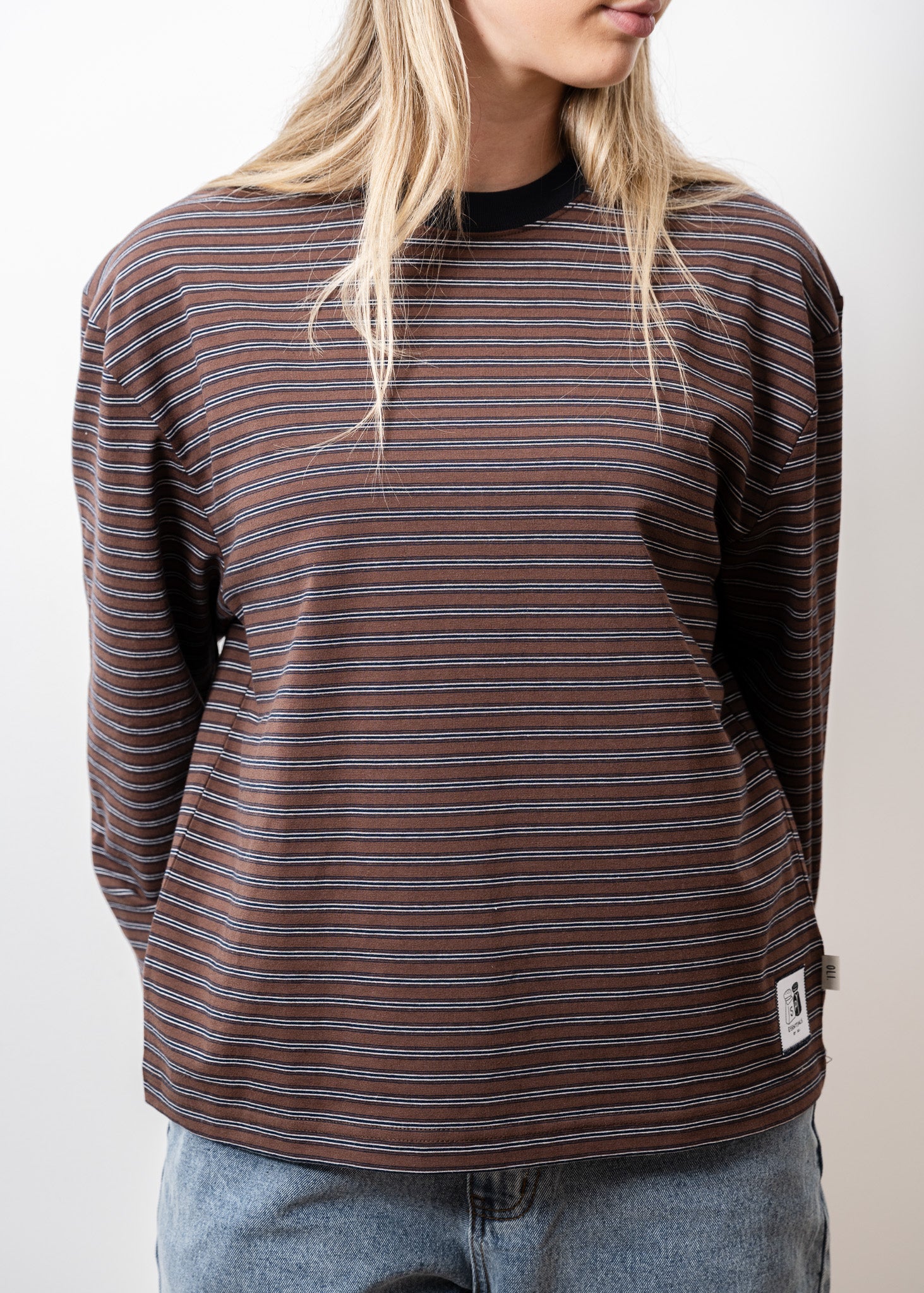 Jamie Stripe Long Sleeve T - Brown