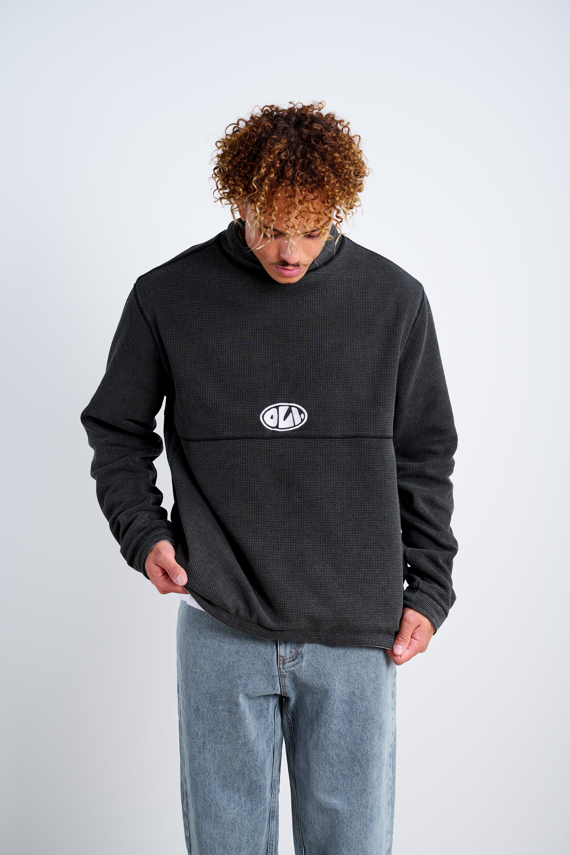 Reversible Mock Neck - Washed Black