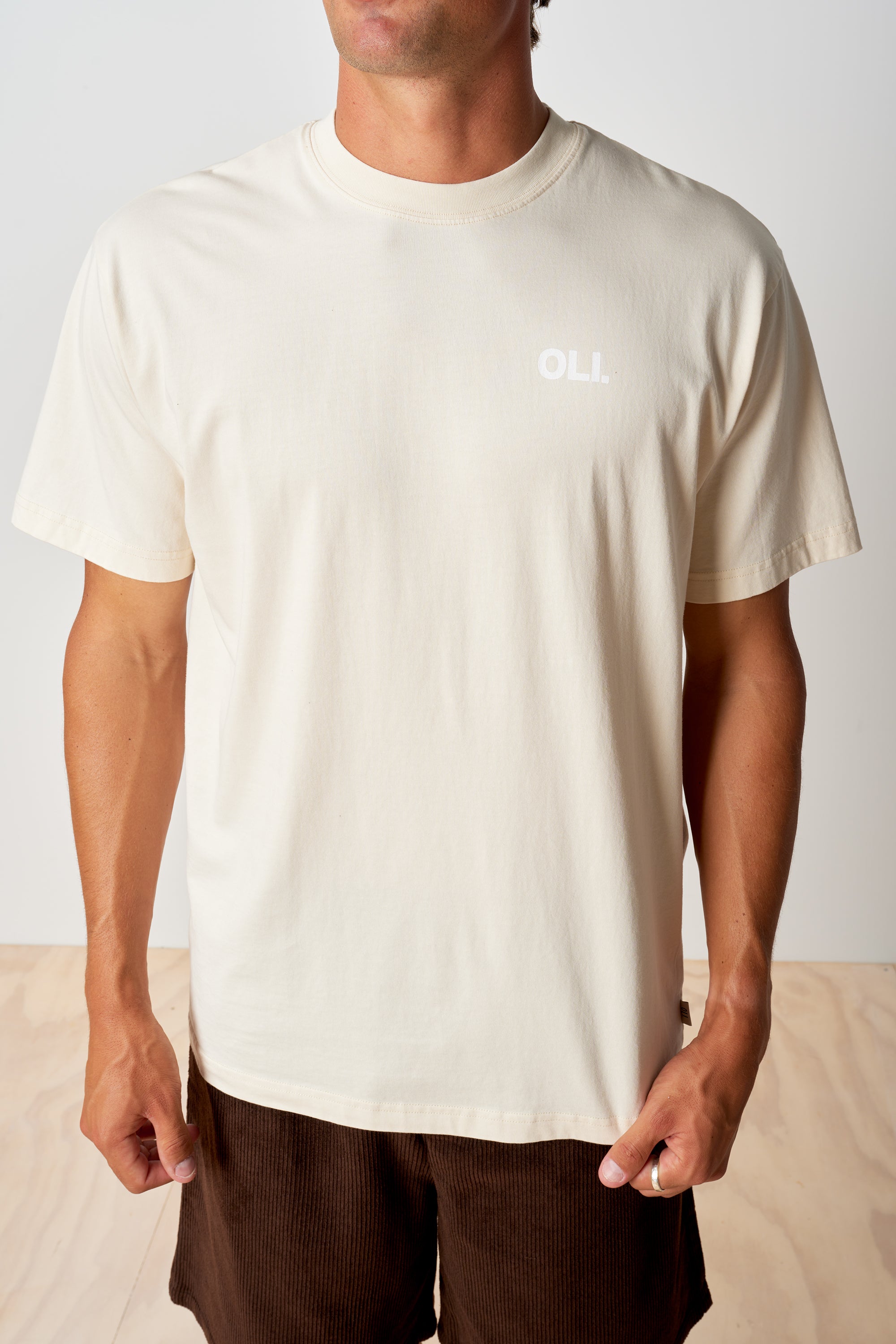 Emblem Back Print T - Butter