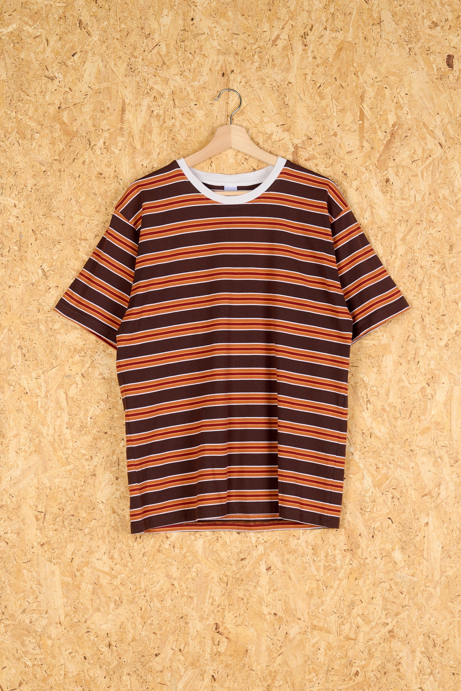 PRE LOVED | Striped T orange/brown - XL