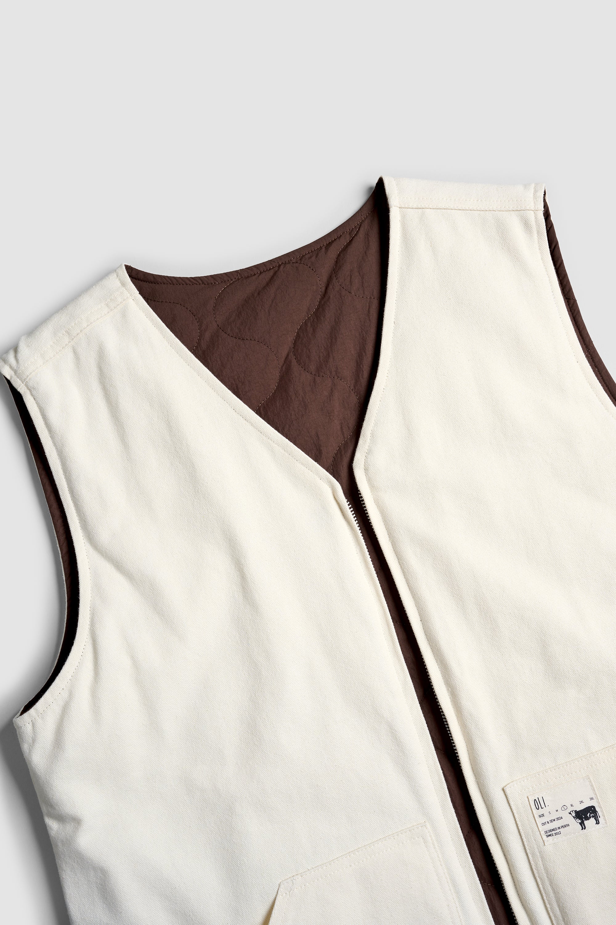 Reversible Carpenter Vest - Choc &amp; Cream