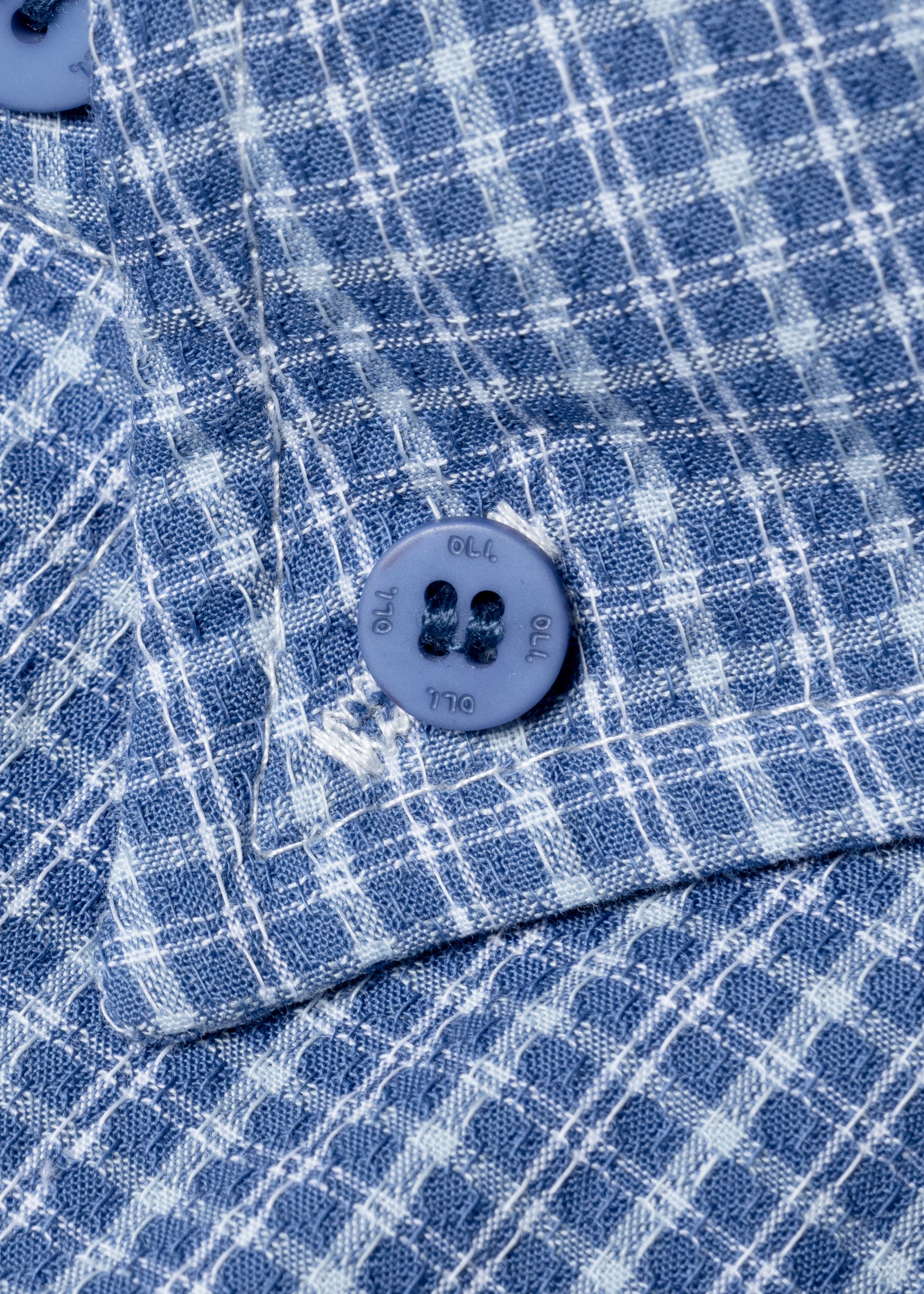 Wafer Long Sleeve Button Up - Blue