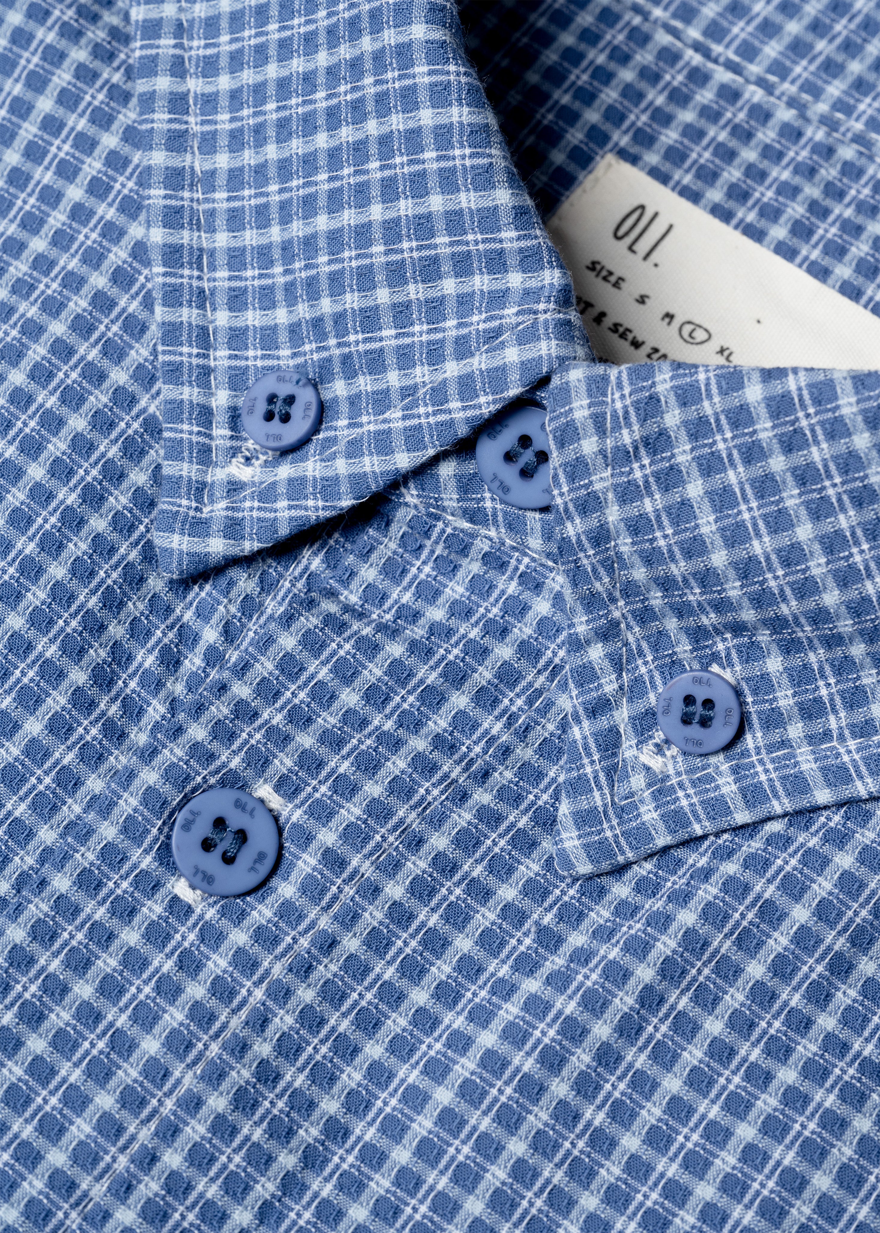 Wafer Long Sleeve Button Up - Blue