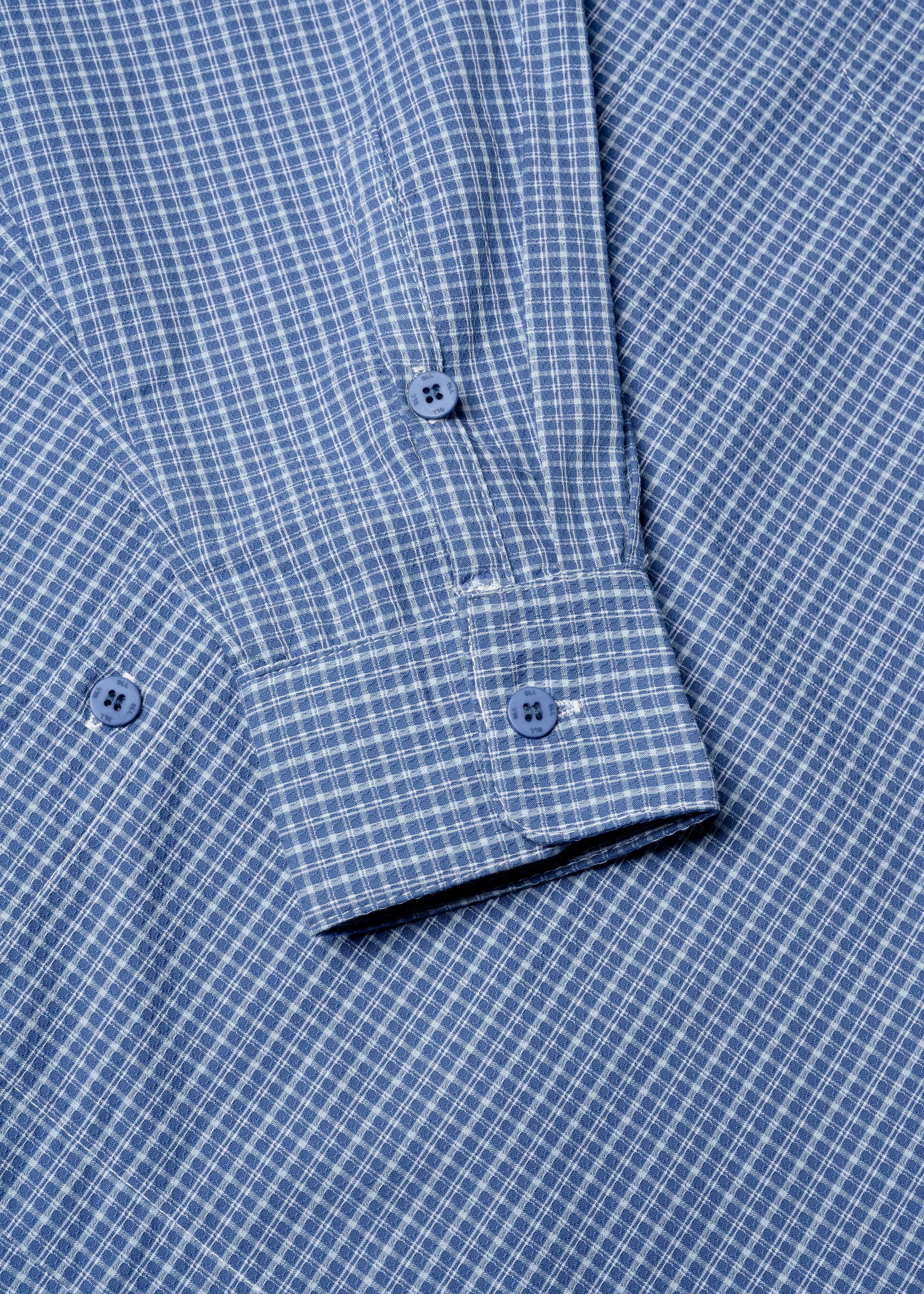 Wafer Long Sleeve Button Up - Blue