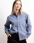 Wafer Long Sleeve Button Up - Blue