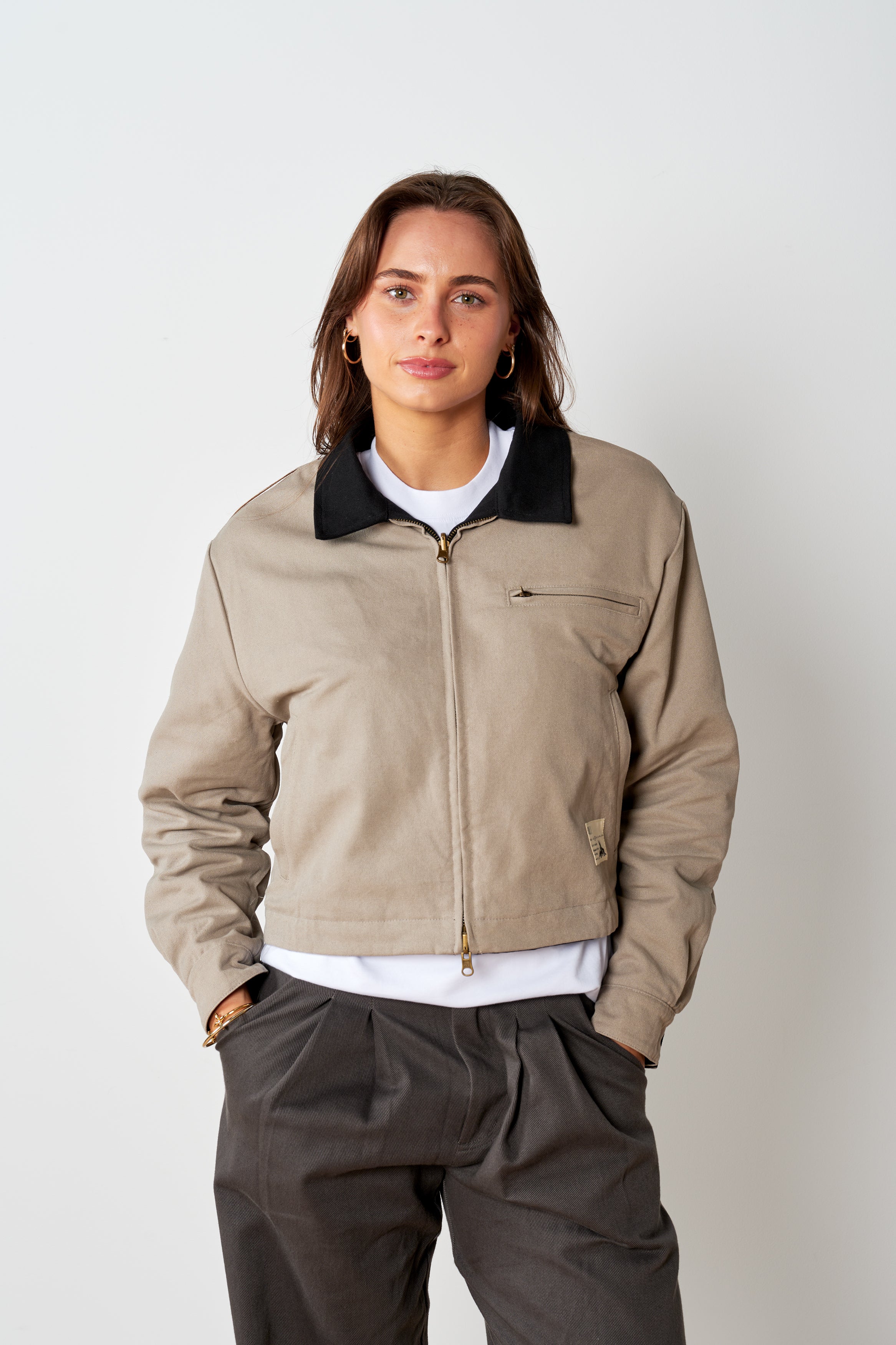 Cropped Reversible Kelpie Jacket - Black/Stone