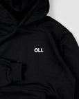 Emblem Back Print Hood - Black