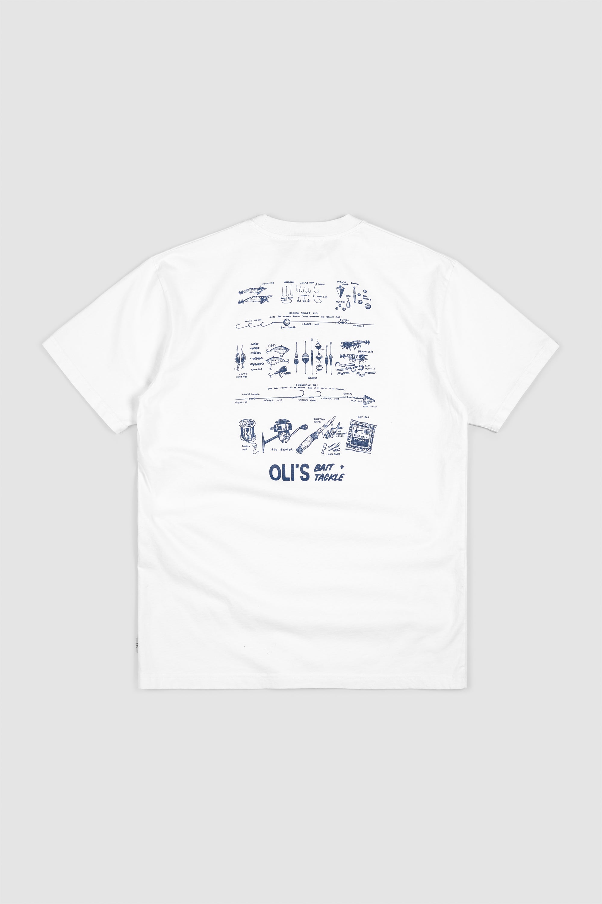 *IMPERFECT* Bait &amp; Tackle Back Print T - White
