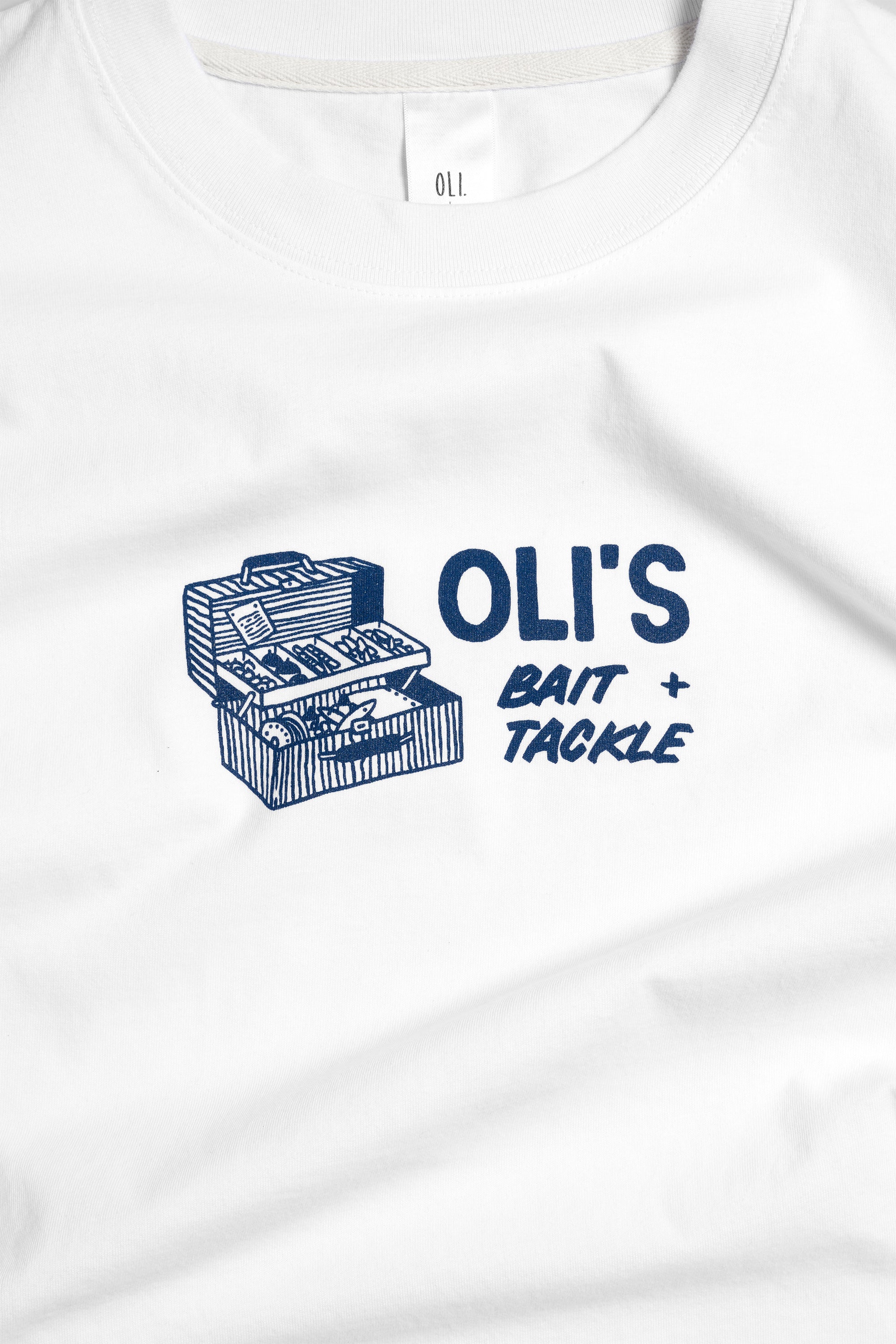 *IMPERFECT* Bait &amp; Tackle Back Print T - White