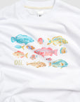 Watercolour Fish Crop T - White