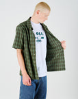 Woven Check Button Up - Forest