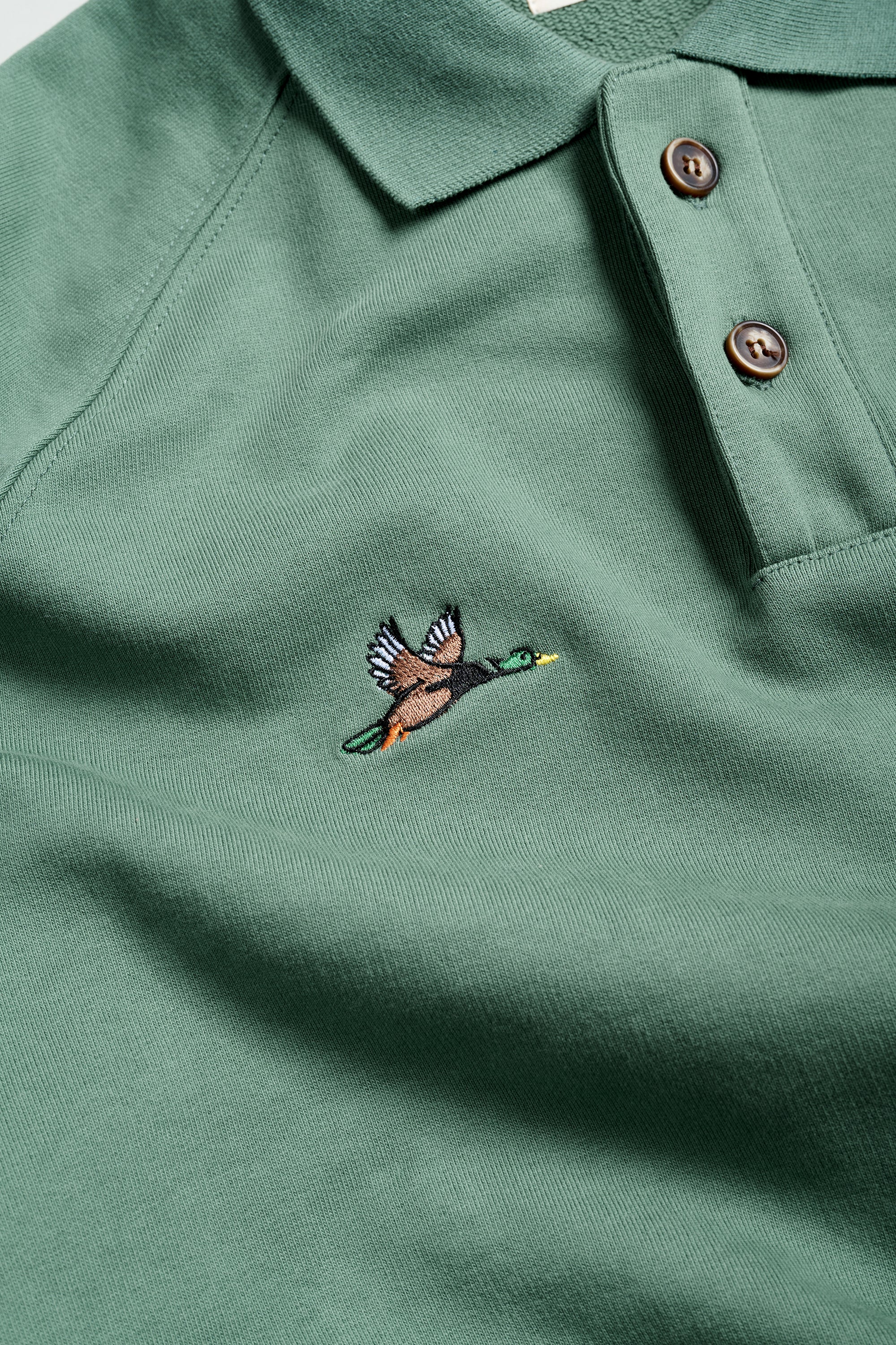 French Terry Duck Polo - Green