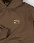 Good Things Take Time Back Print Hood - Choc