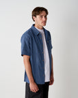 Cotton Check Button Up - Blue