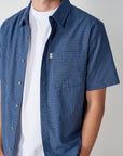 Cotton Check Button Up - Blue