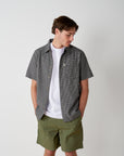 Cotton Check Button Up - Coal